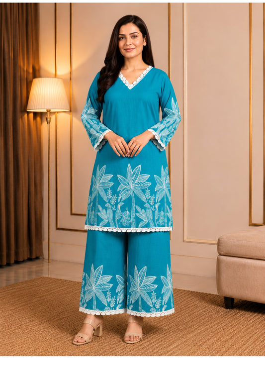 Cerulean Palm Co-ord Set