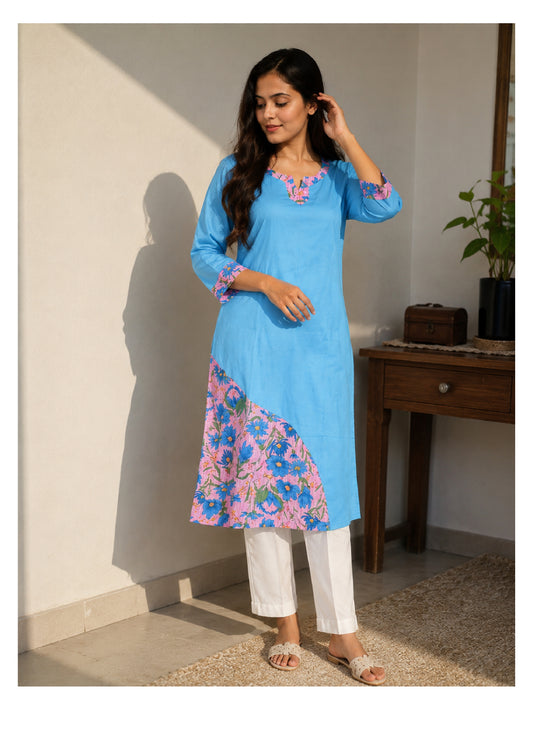 Floral Asymmetry Kurta