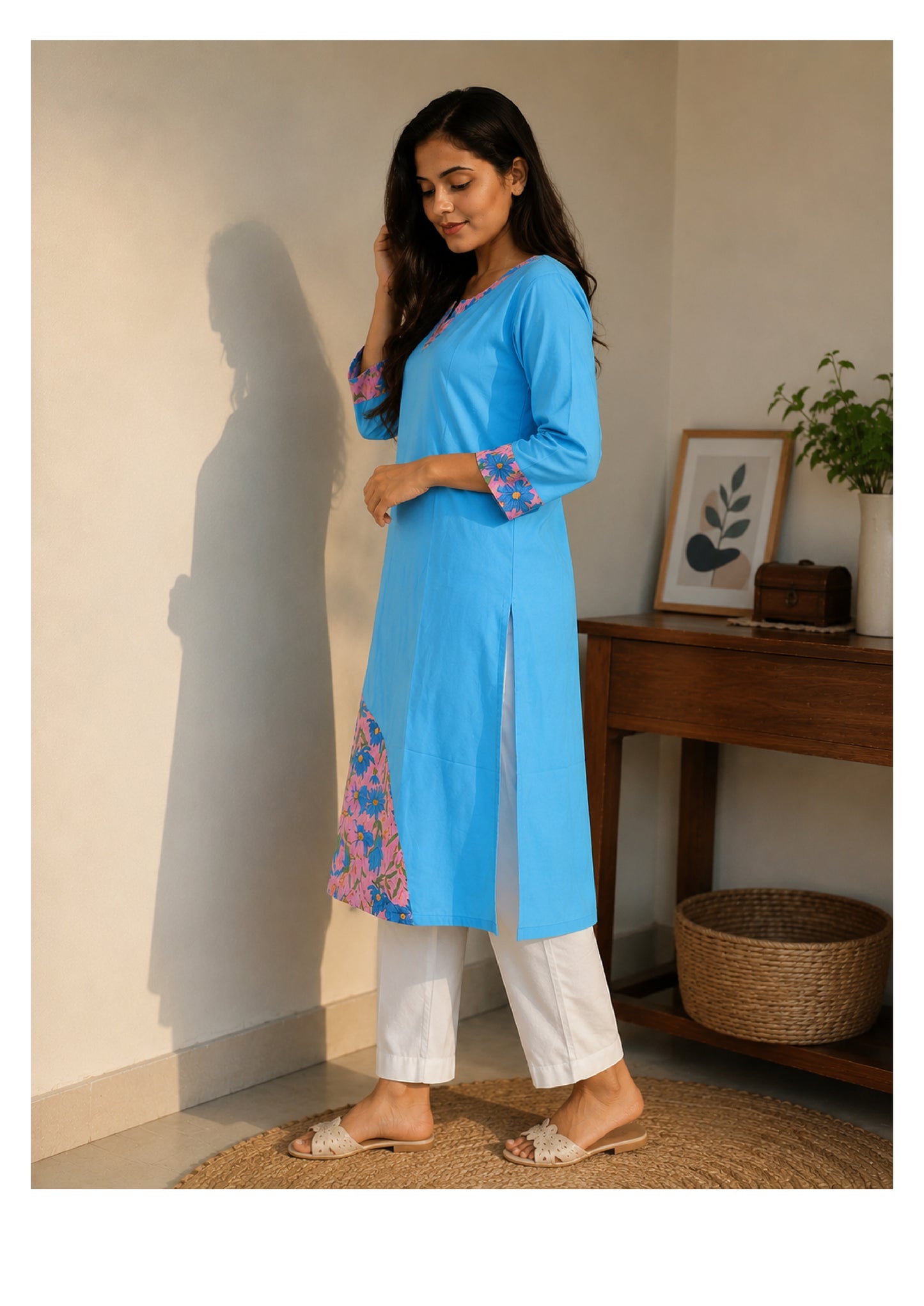 Floral Asymmetry Kurta