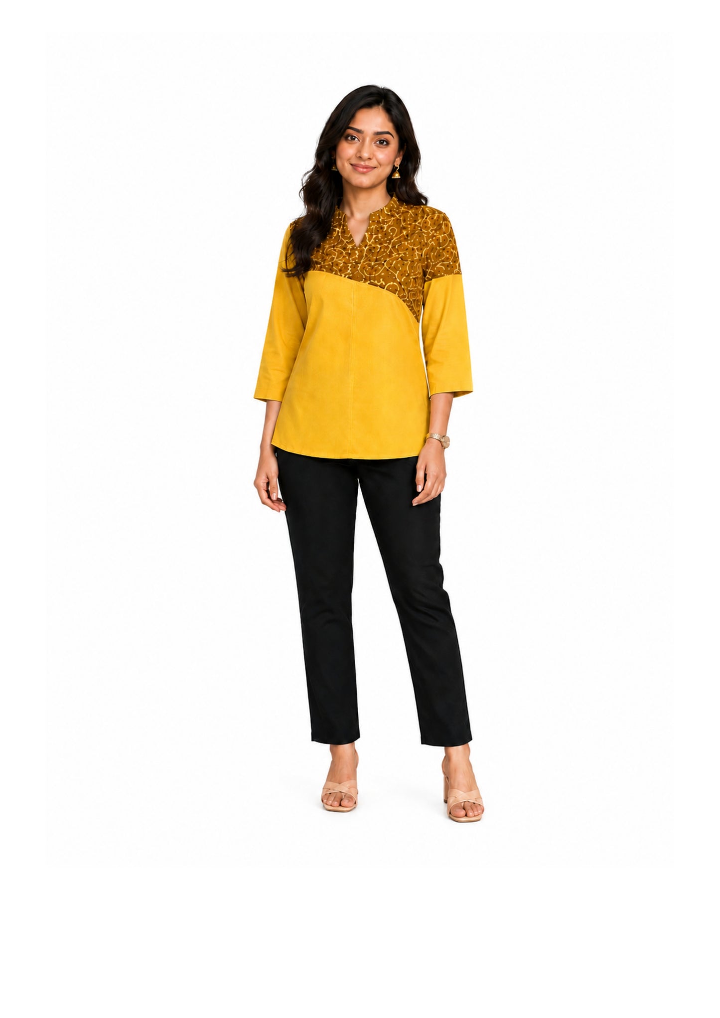 Earthy Chic Block Print Top