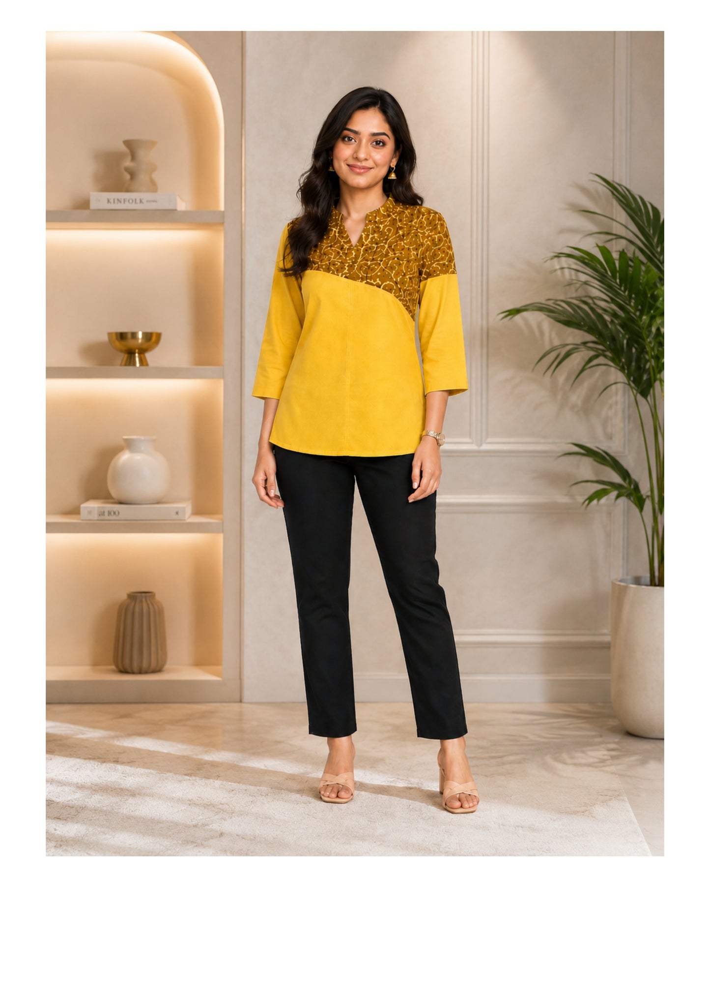 Earthy Chic Block Print Top